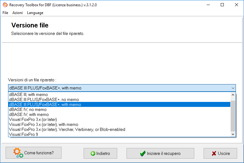 recuperare un database foxpro danneggiato
