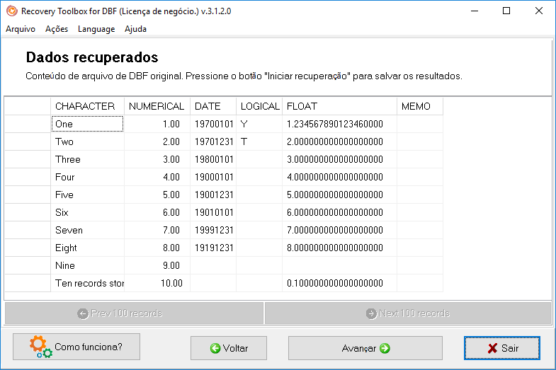 utilitário de reparação foxpro