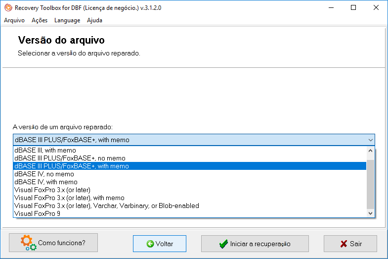recuperar base de dados foxpro danificada