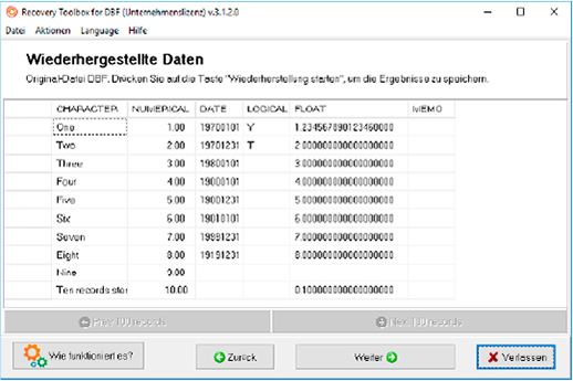 dbf-Betrachter online