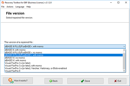 corrupted dbase database